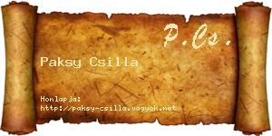 Paksy Csilla névjegykártya