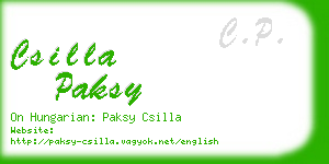 csilla paksy business card